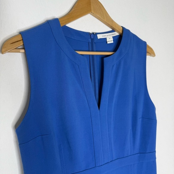 Diane Von Furstenberg Fleur Split Neck Ponte A-Line Shift Dress Size 8 - Picture 5 of 6